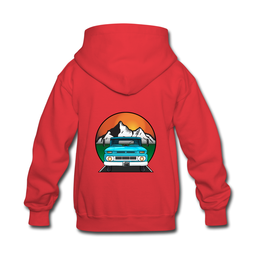 62' Chevy Badge Kids' Hoodie - red