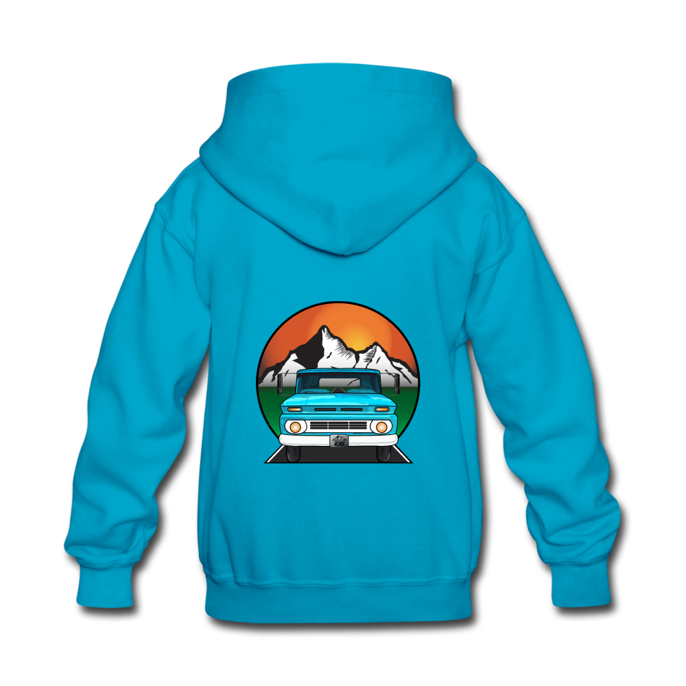 62' Chevy Badge Kids' Hoodie - turquoise