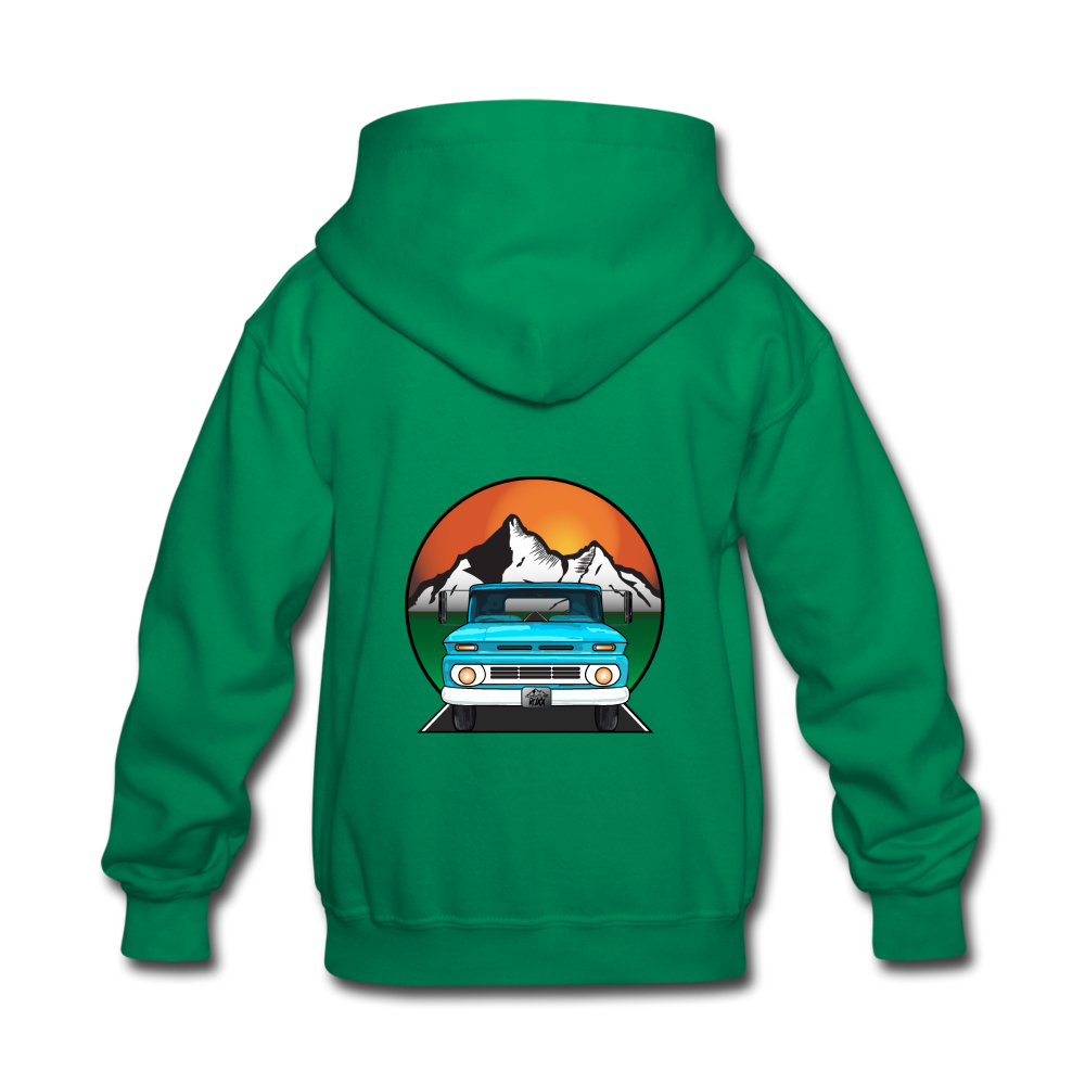 62' Chevy Badge Kids' Hoodie - kelly green