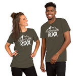 Load image into Gallery viewer, White Adventure Roxx Logo Short-Sleeve Unisex T-Shirt
