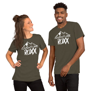 White Adventure Roxx Logo Short-Sleeve Unisex T-Shirt