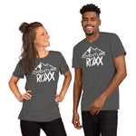 Load image into Gallery viewer, White Adventure Roxx Logo Short-Sleeve Unisex T-Shirt
