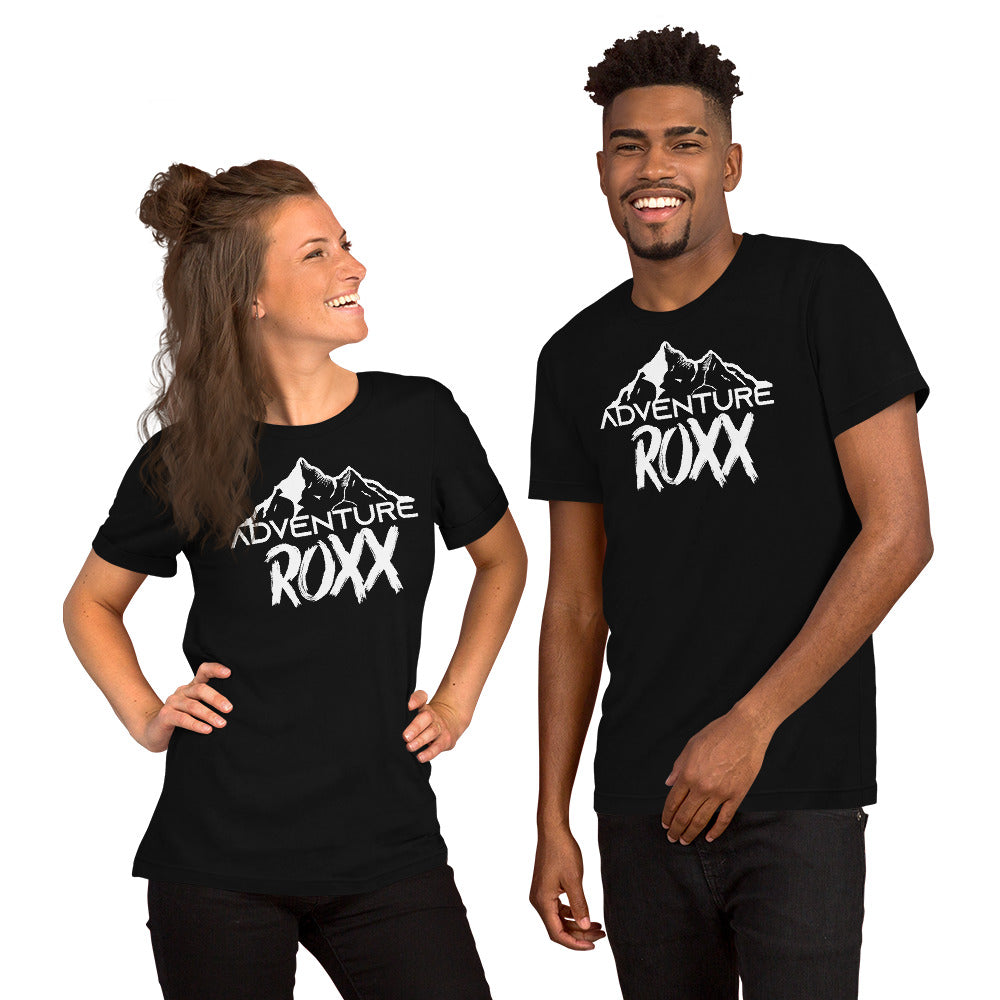 White Adventure Roxx Logo Short-Sleeve Unisex T-Shirt