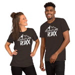 Load image into Gallery viewer, White Adventure Roxx Logo Short-Sleeve Unisex T-Shirt
