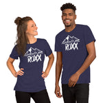 Load image into Gallery viewer, White Adventure Roxx Logo Short-Sleeve Unisex T-Shirt
