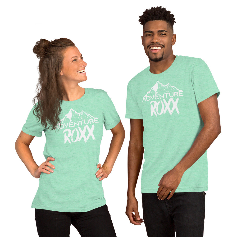 White Adventure Roxx Logo Short-Sleeve Unisex T-Shirt